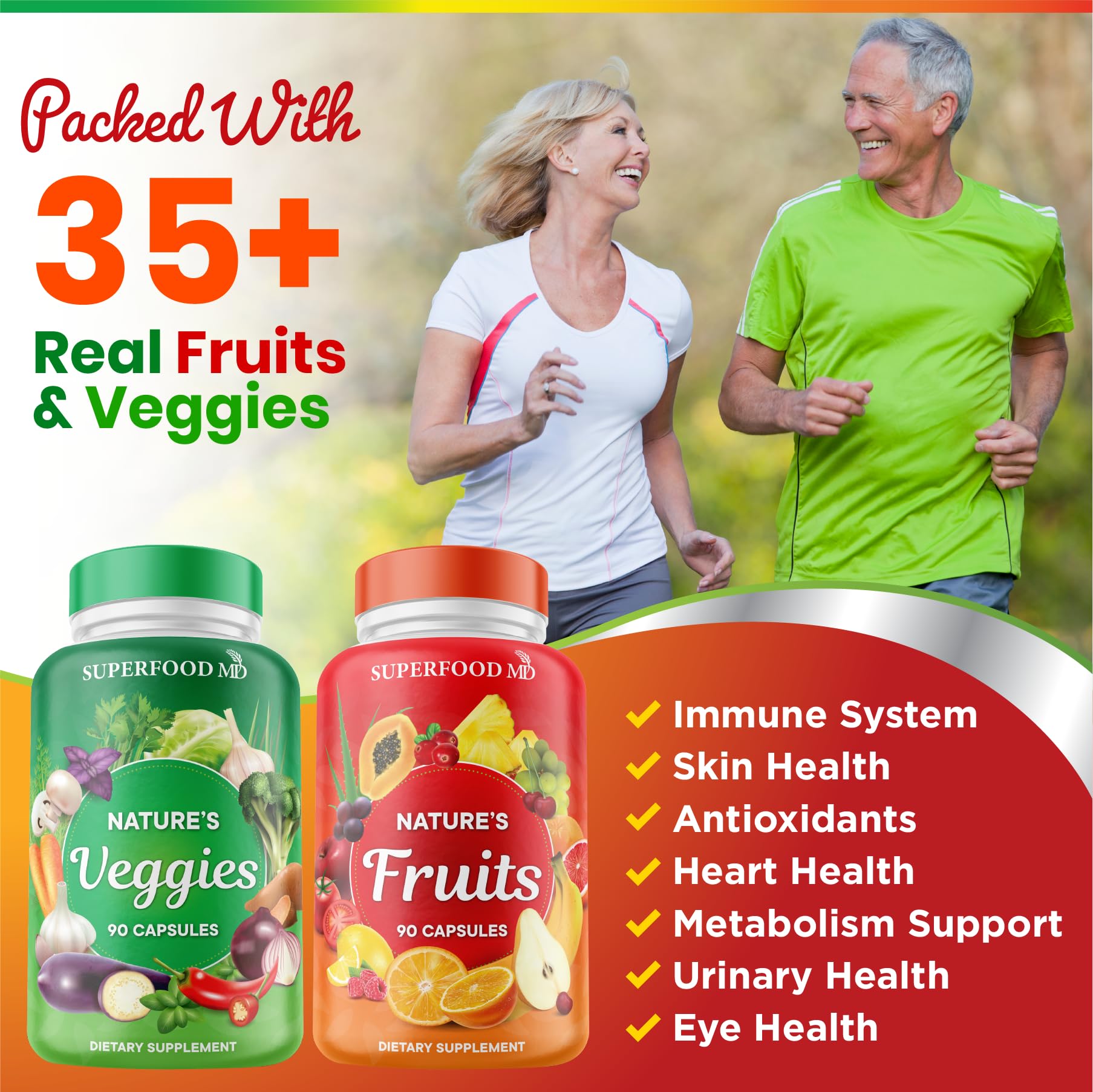 Superfood MD Frutas y Verduras: mezcla de frutas y verduras para nutrición diaria.