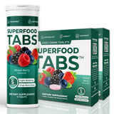 Superfood Tabs botella de desintoxicación lista para tomar, apoyo a la digestión saludable.
