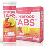 Superfood Tabs: botella detox para apoyar hábitos saludables y energía diaria.