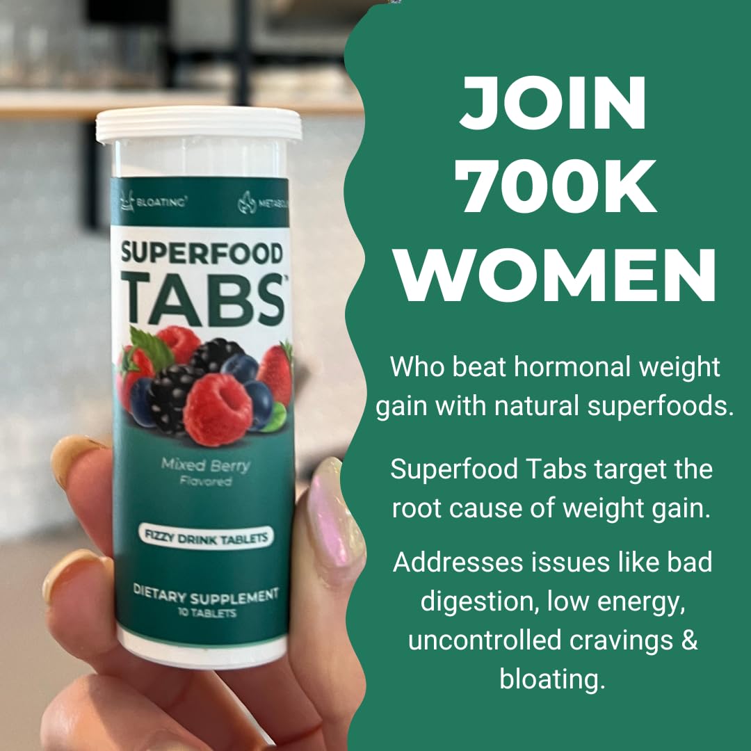 Superfood Tabs aporta electrolitos para hidratación óptima durante el día.