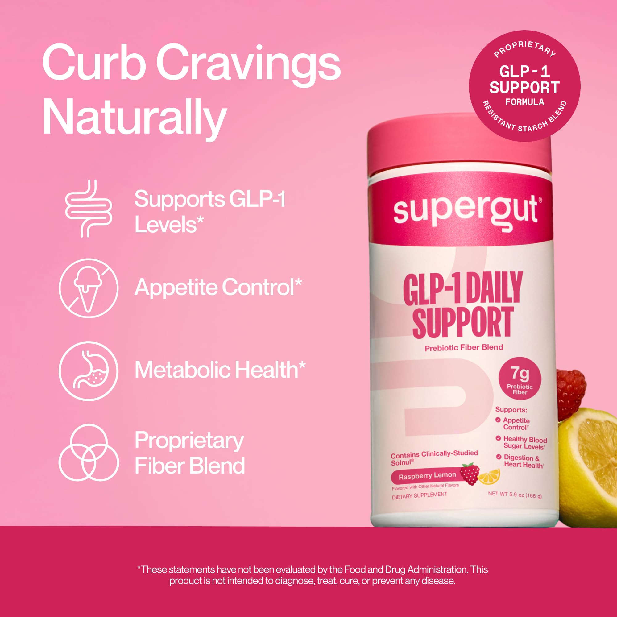 Supergut GLP-1: vaso con agua y muestra de sabor
