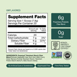 Imagen de ingredientes clave de Supergut GLP1 Diario, fibra prebiótica y beta-glucano.