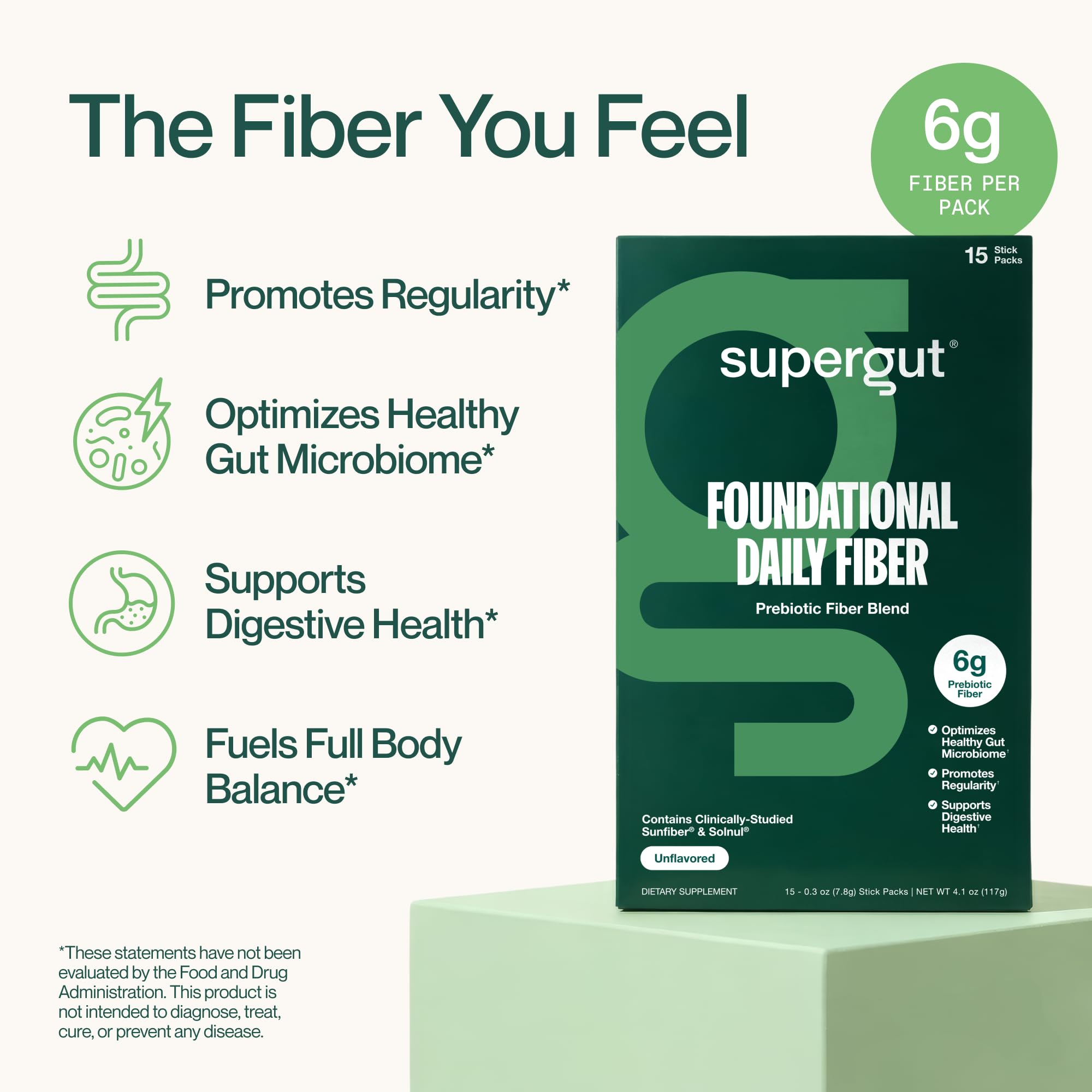 Supergut Mezcla prebiótica Sunfiber Solnul para microbiota