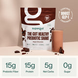 Supergut pote prebiótico chocolate 14 porciones, conveniente para reemplazo de comida.
