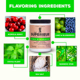 Mezcla de Superieur Electrolytes en vaso con sabor refrescante