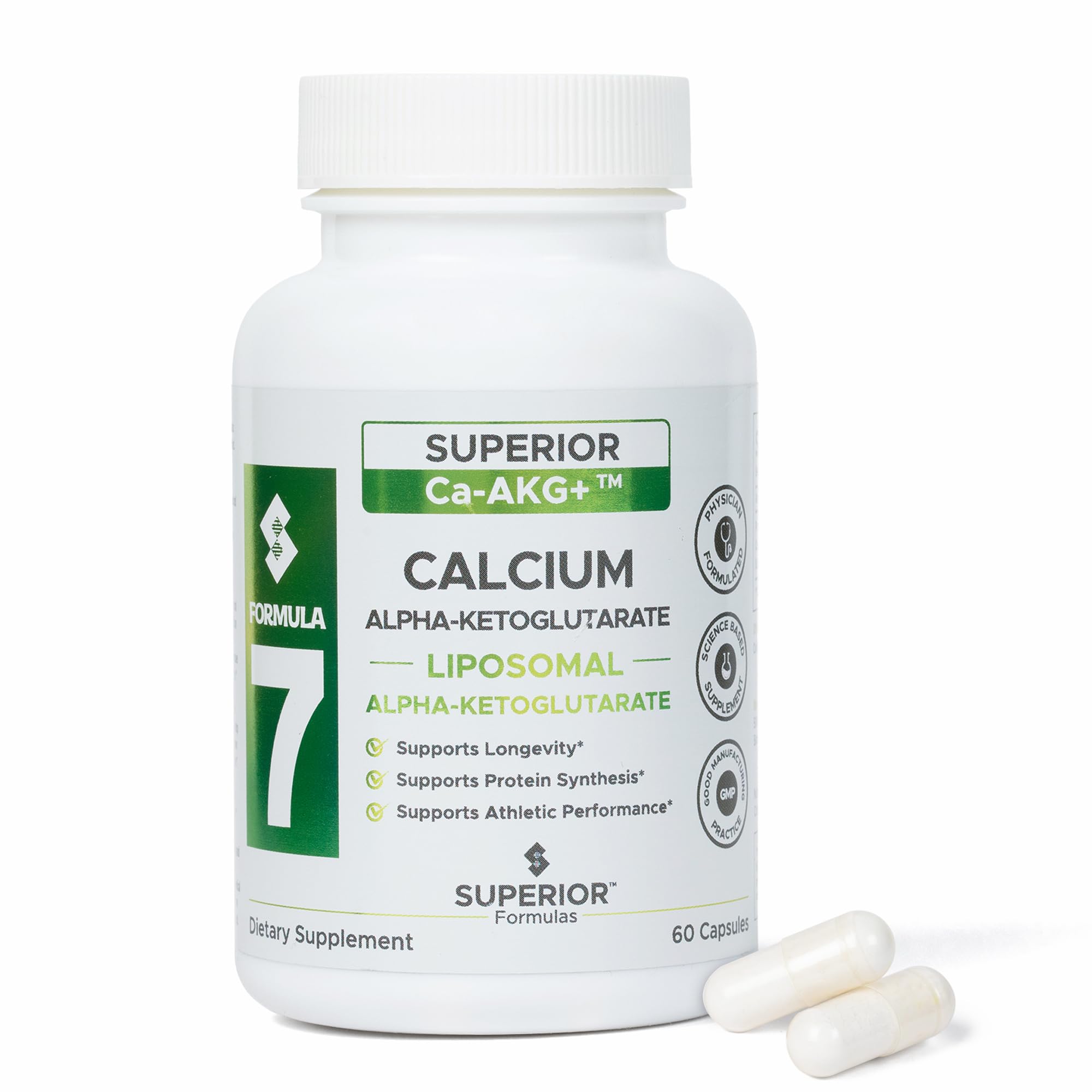 Superior Formulas AKG liposomal, bote cápsulas: energía celular y apoyo al metabolismo