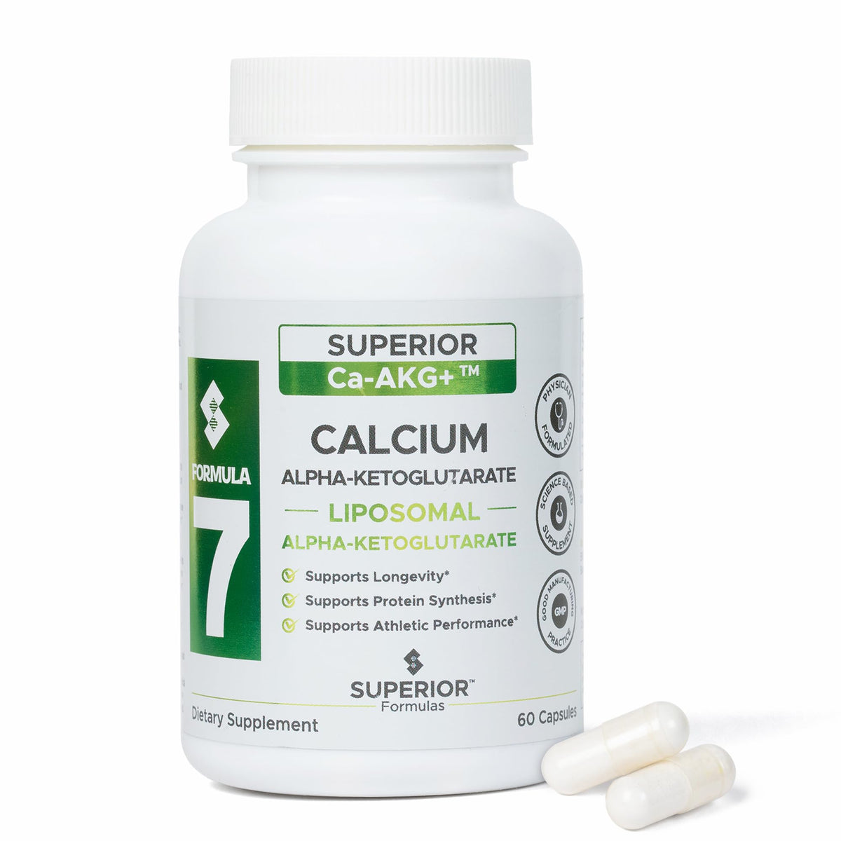 Superior Formulas AKG liposomal, bote cápsulas: energía celular y apoyo al metabolismo