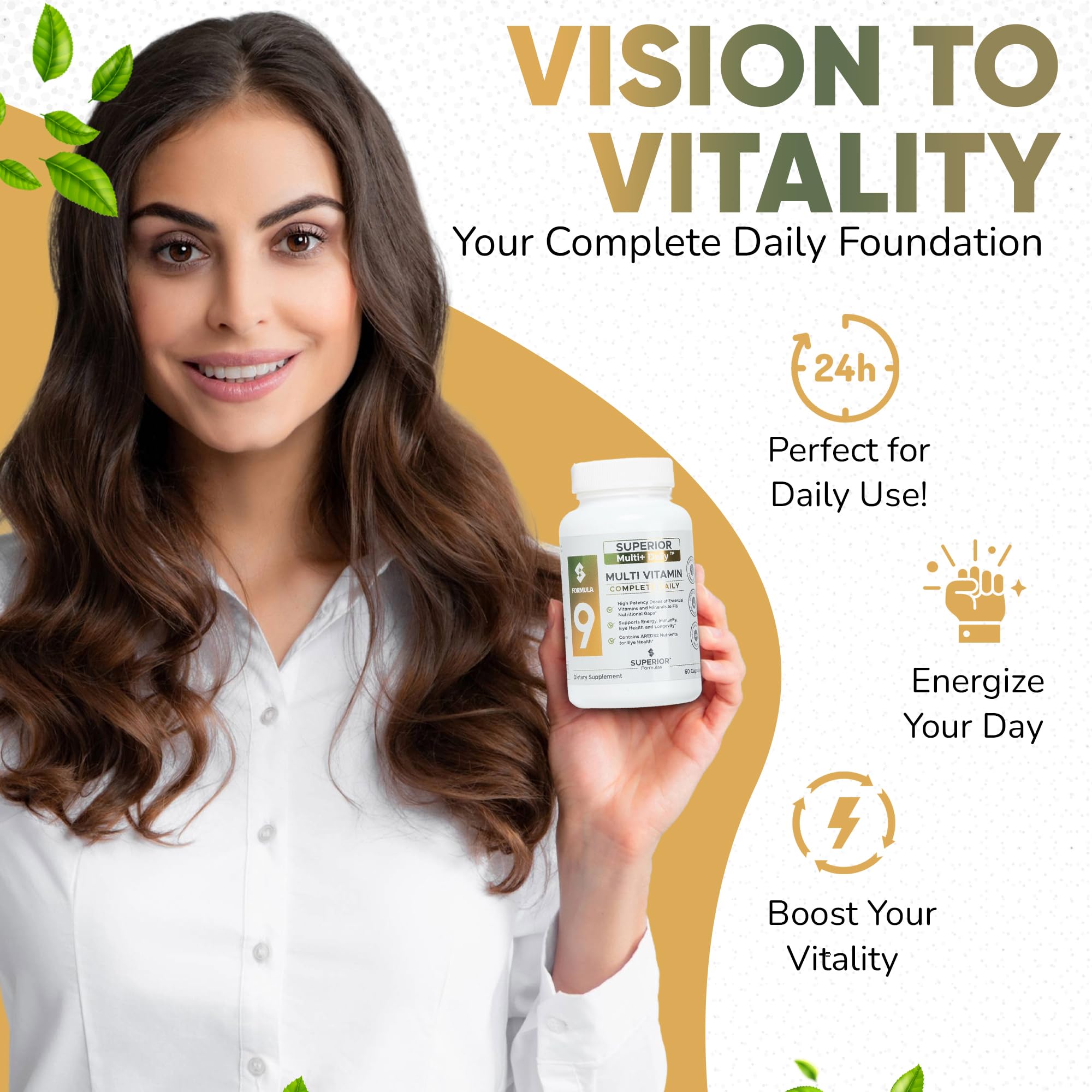 Superior Formulas LLC Multivitamínico potente areds2 vista de ingredientes para visión e inmunidad