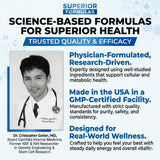Cápsulas del NRF2 Activator de Superior Formulas para dosis diaria fácil.