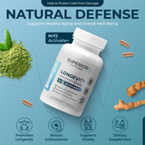 Etiqueta frontal de Superior Formulas NRF2 Activator que destaca calidad y origen.