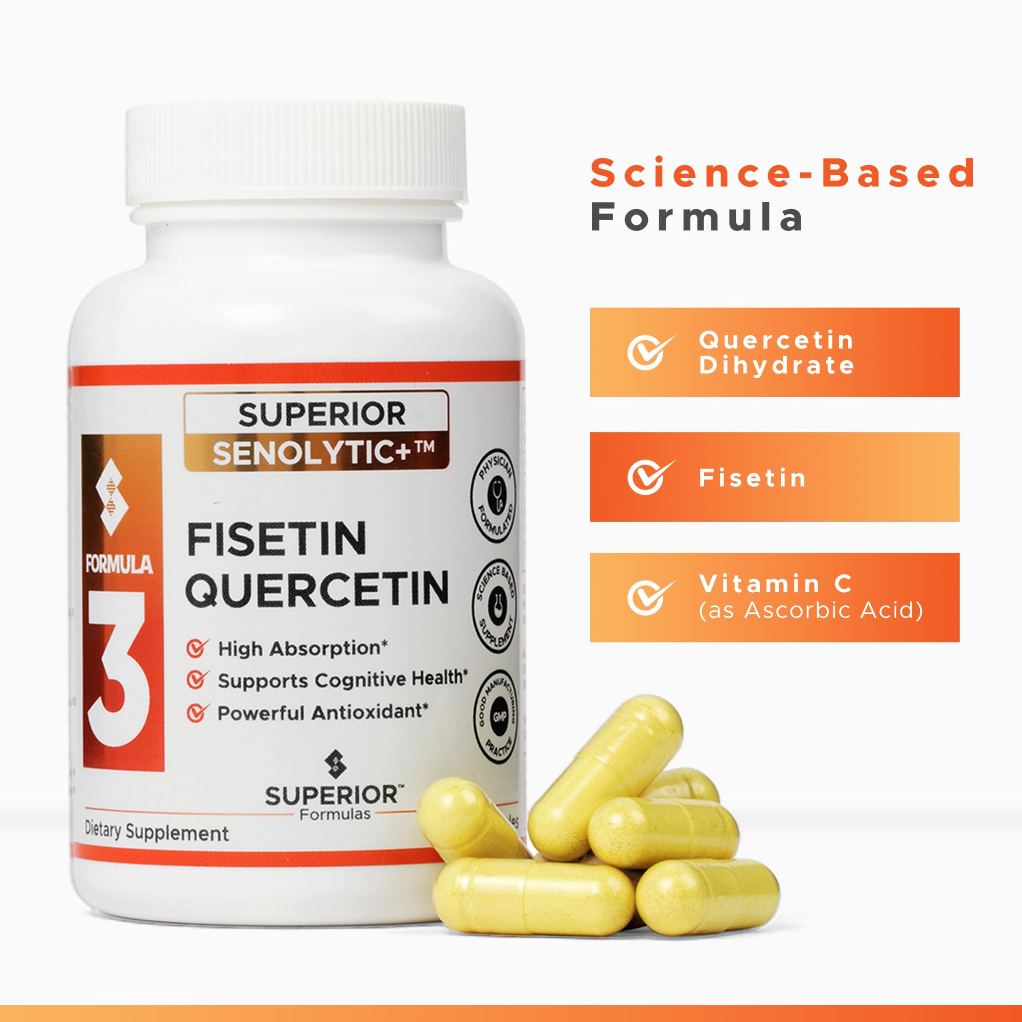 Entrega liposómica de Superior Formulas Senolytic+ mejora absorción.