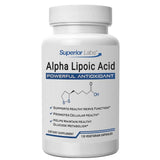 Superior Labs Alpha Lipoic Acid, cápsulas en botella, apoyo antioxidante diario