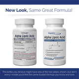 Cápsulas en mesa, Superior Labs Alpha Lipoic Acid, sensación de bienestar diario