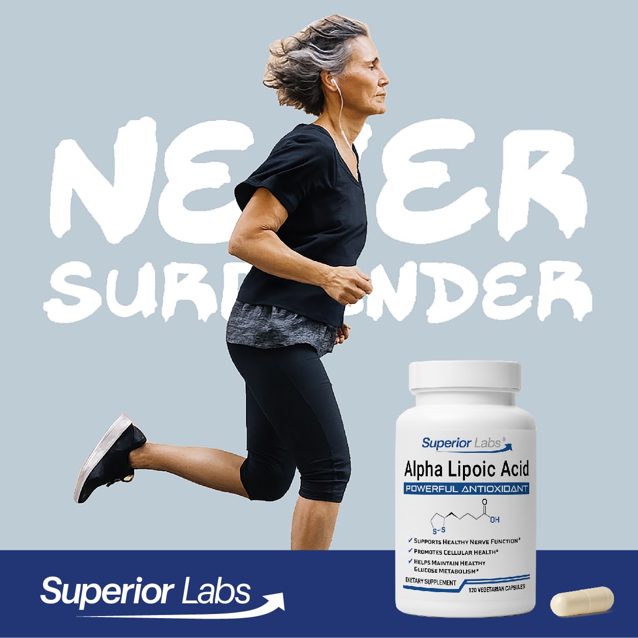 Ingredientes puros de Superior Labs Alpha Lipoic Acid sin aditivos para una rutina limpia