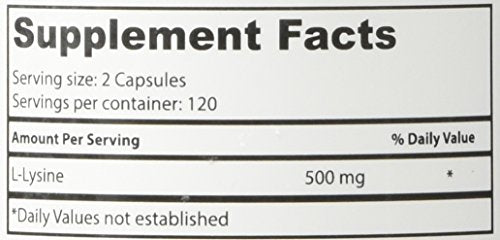 Etiqueta sin gluten y sin OGM de Superior Labs L-Lisina 500 mg.