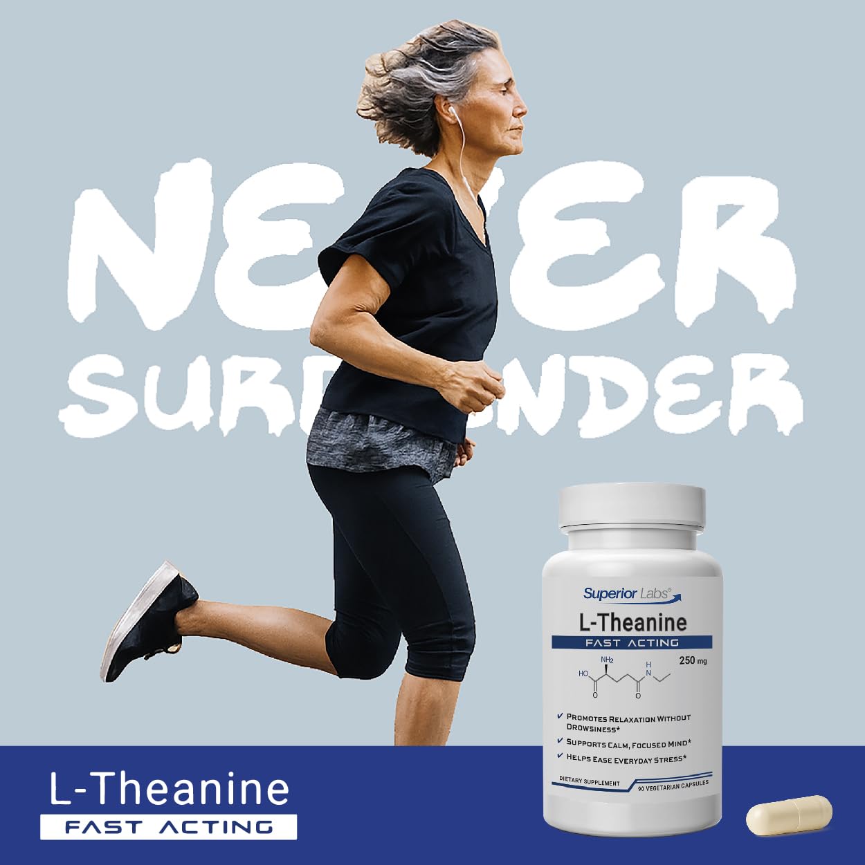 Superior Labs L-Theanine: control del estrés diario con calma mental.