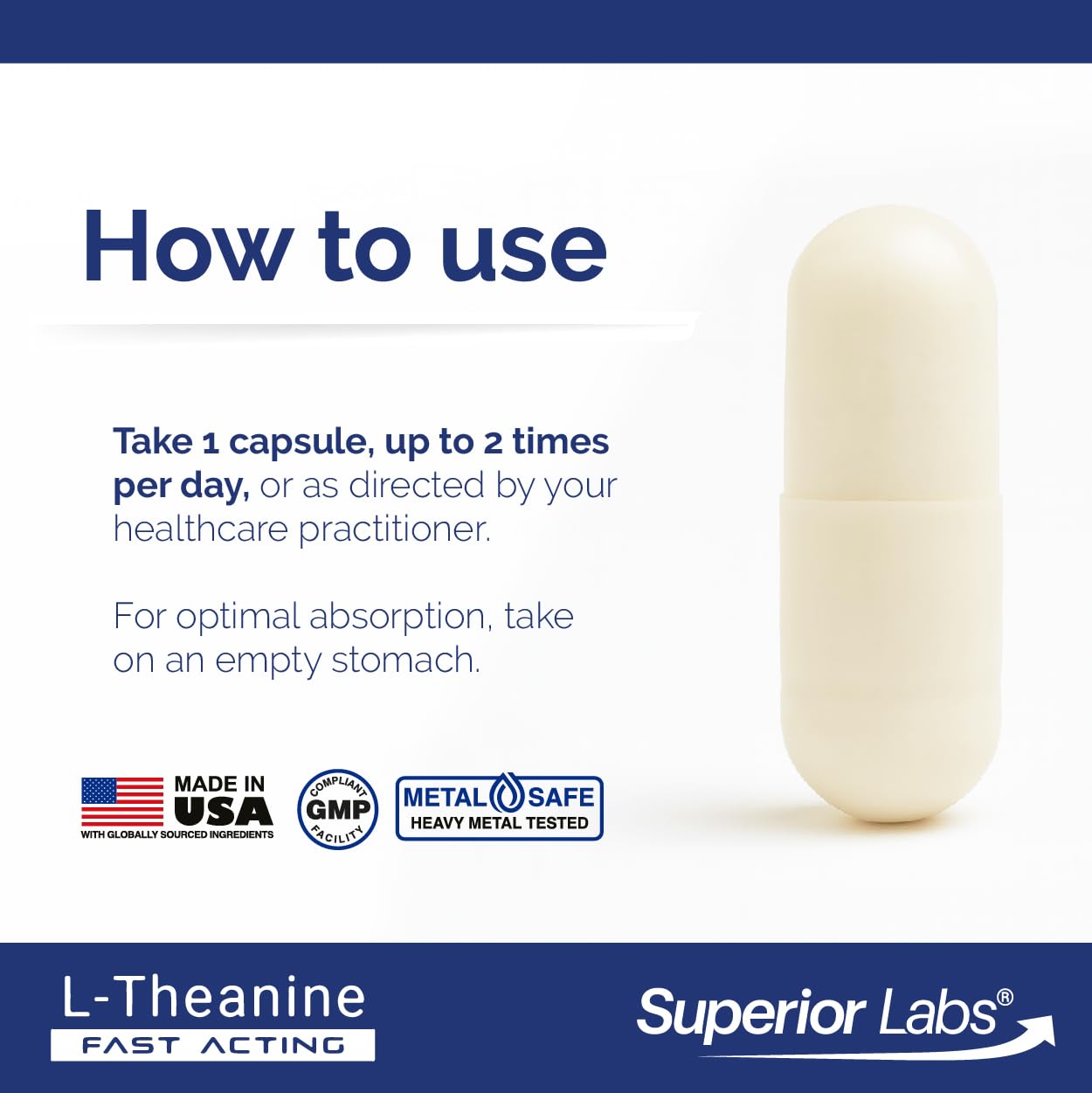 Superior Labs L-Theanine: mente enfocada para tareas y concentración sostenida.