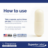 Superior Labs L-Theanine: mente enfocada para tareas y concentración sostenida.