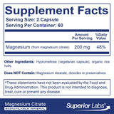 Superior Labs Magnesio Citrato en cápsulas, toma fácil cada día.