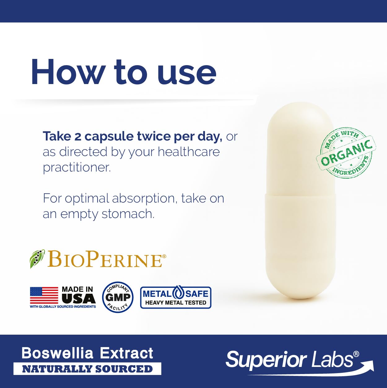 Producto sin rellenos ni aditivos ocultos de Superior Labs Boswellia.