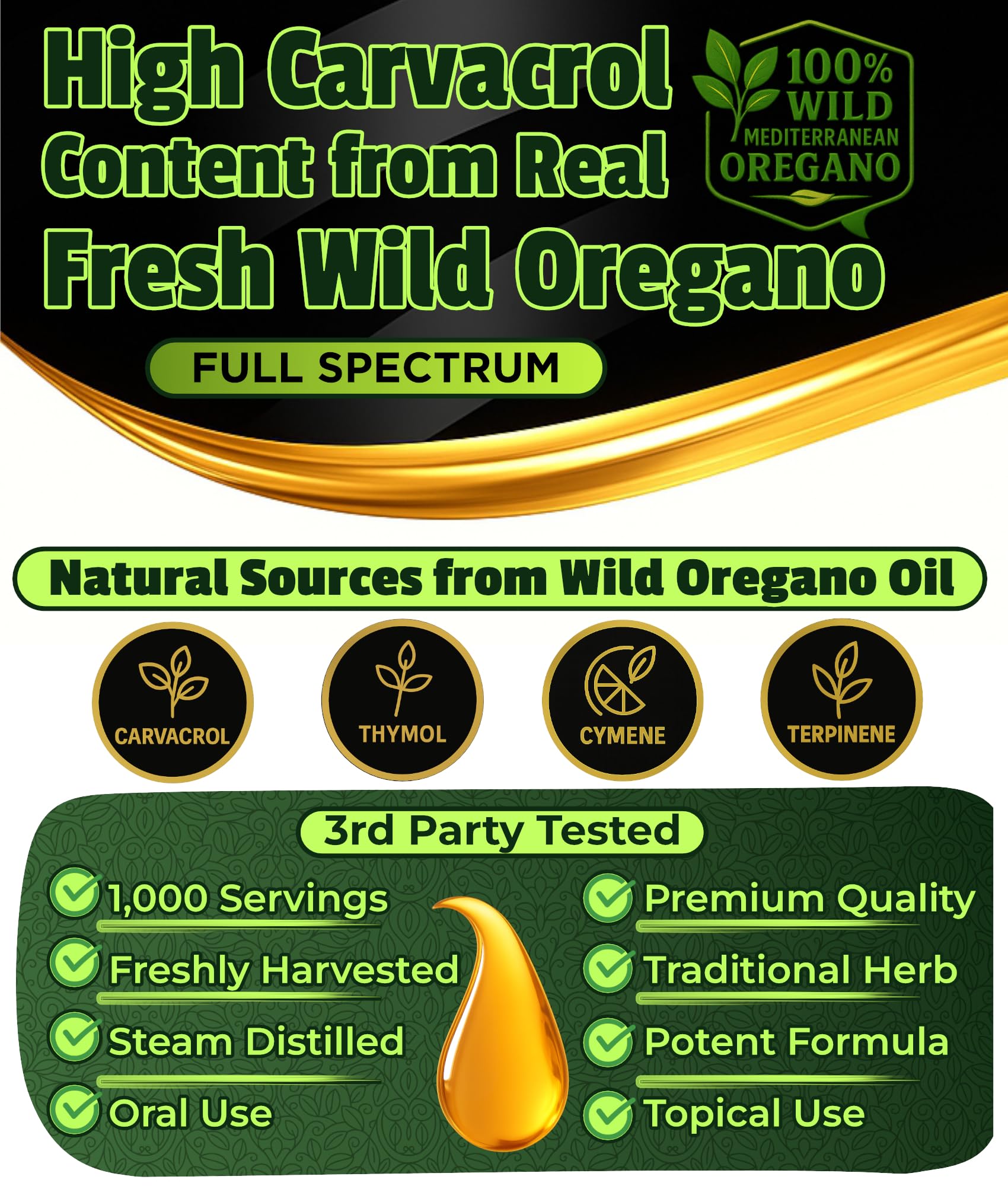 Origen mediterráneo: orégano silvestre para sabor y aromas intensos.