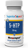 Superior Source 5-HTP, botella con tabletas de disolución instantánea para uso diario