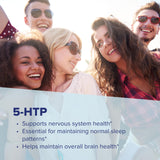 Ambiente de descanso nocturno con Superior Source 5-HTP para posibles rutinas relajantes.