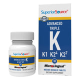 Superior Source Advanced Triple K: tabletas disolución rápida para apoyo óseo y absorción de calcio