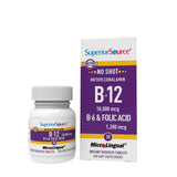 Superior Source B12 metilcobalamina 10000 mcg, disolución sublingual rápida para energía diaria