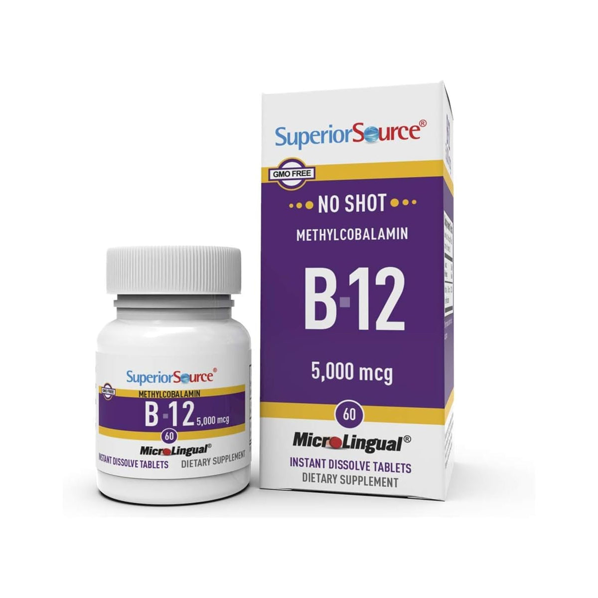 Superior Source B12 tableta disolvente en la lengua para absorción rápida