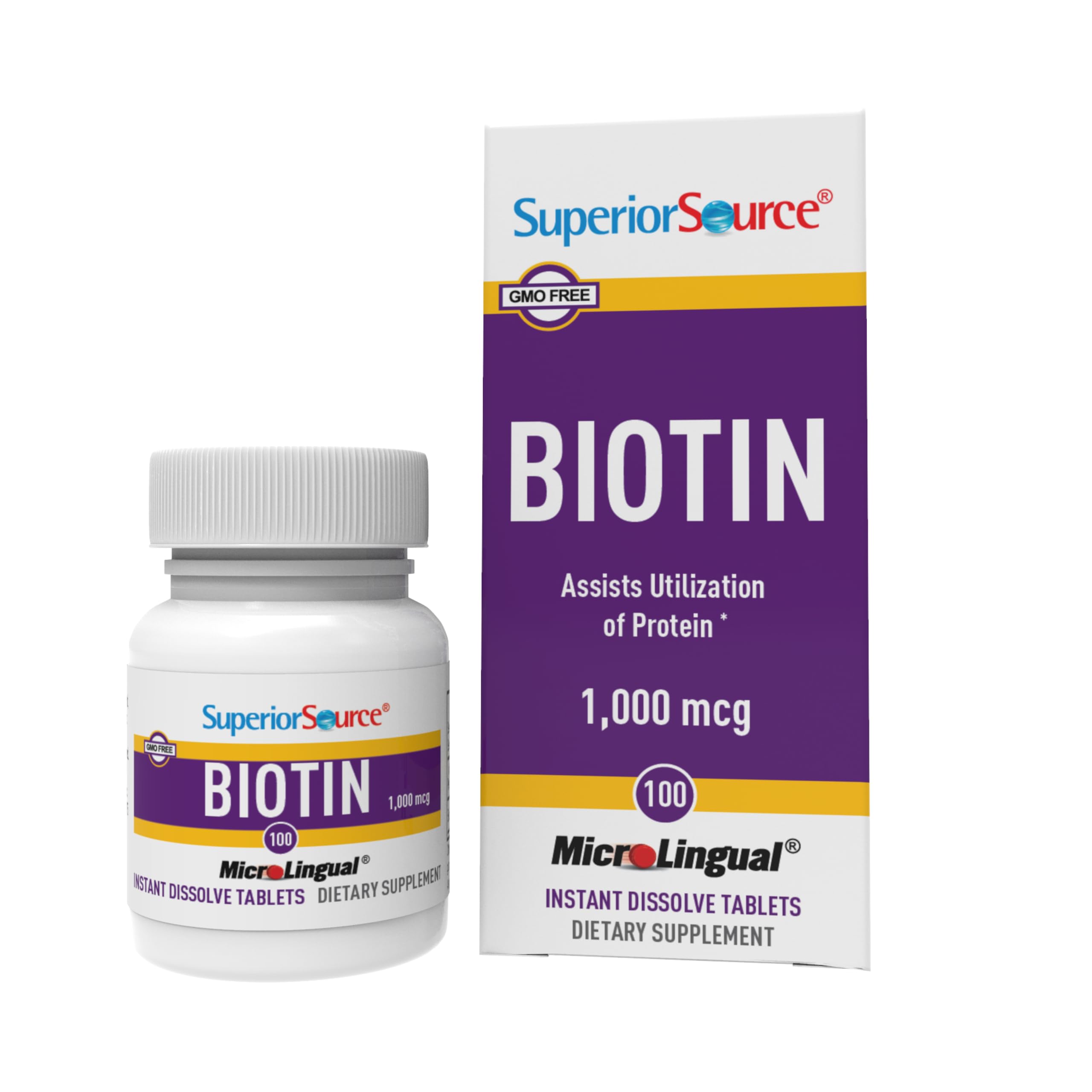 Biotina Superior Source 1000 mcg, tabletas microlinguales para absorción rápida