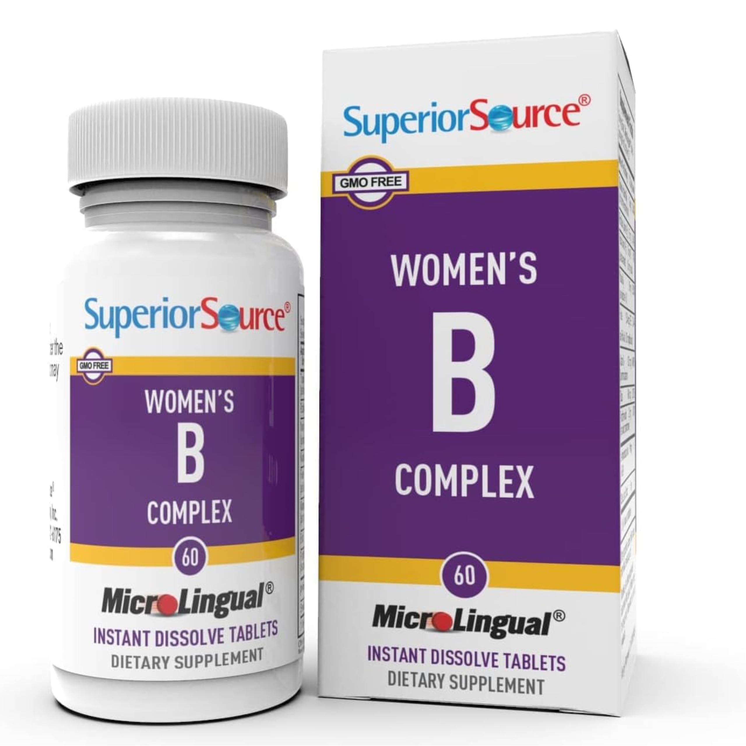 Superior Source Complejo B para mujeres, tabletas sublinguales de absorción rápida.