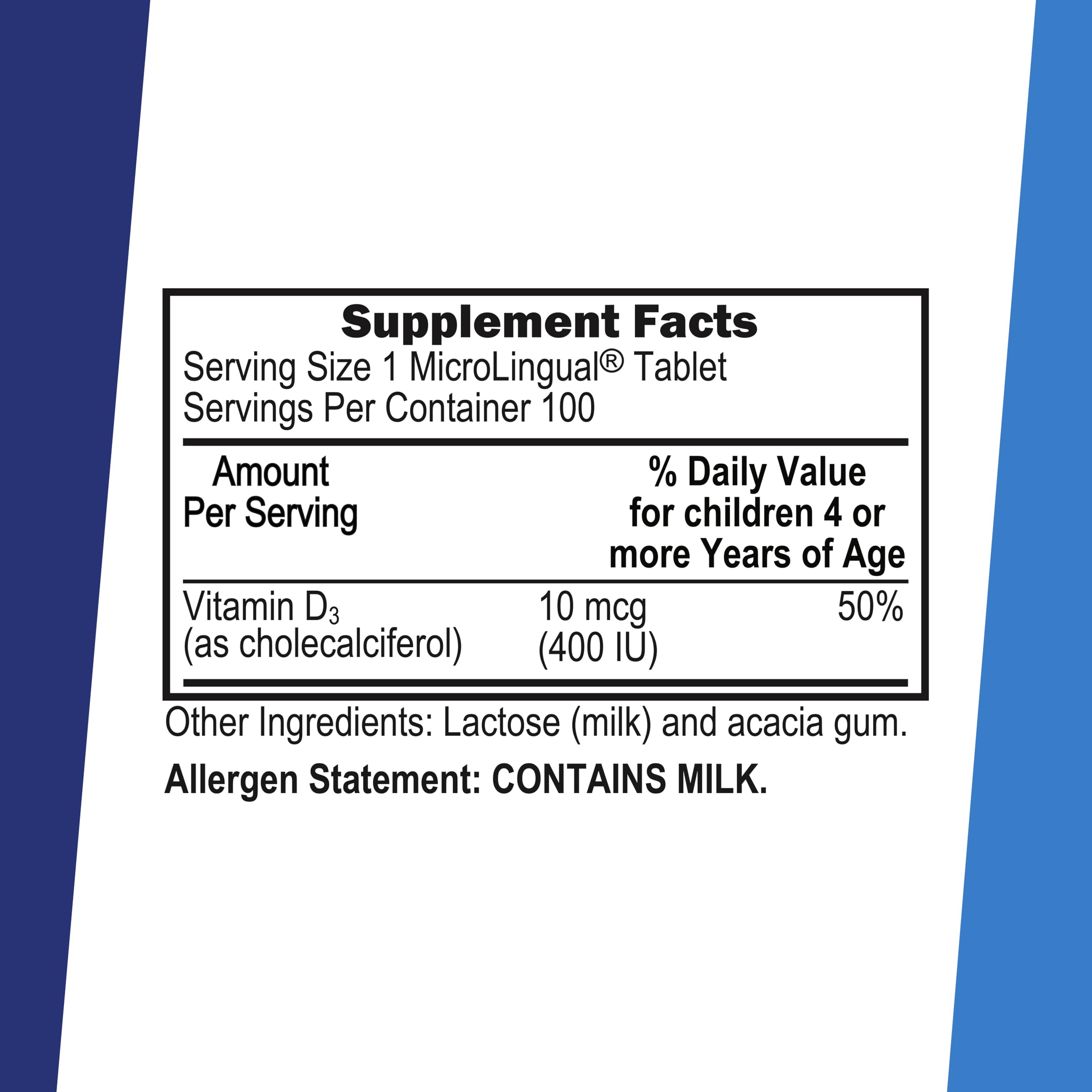 Superior Source D3 para niños: tableta disoluble sobre la lengua para absorción