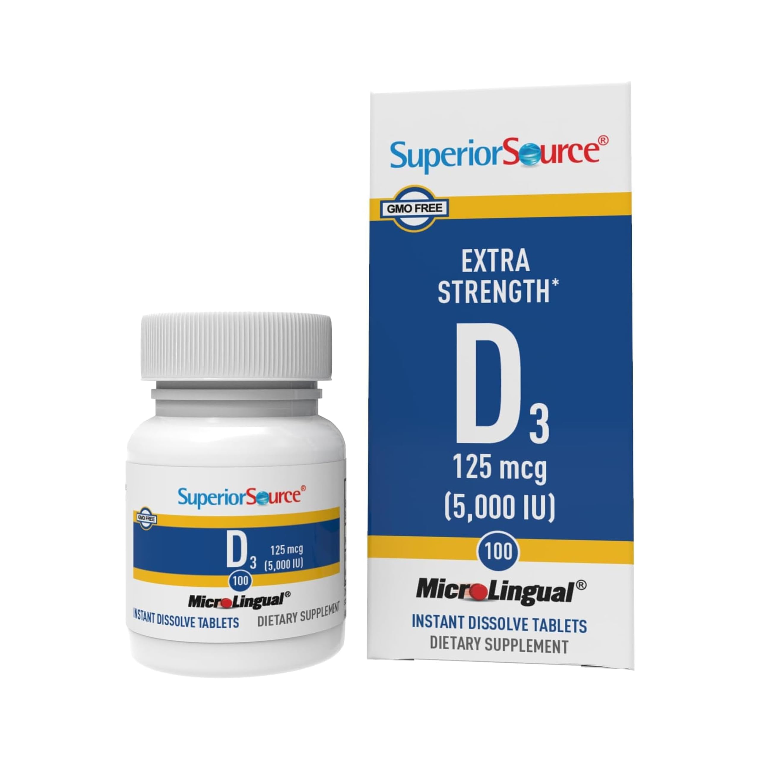 Superior Source Vitamina D3, tabletas sublinguales, apoyo inmune y huesos fuertes.