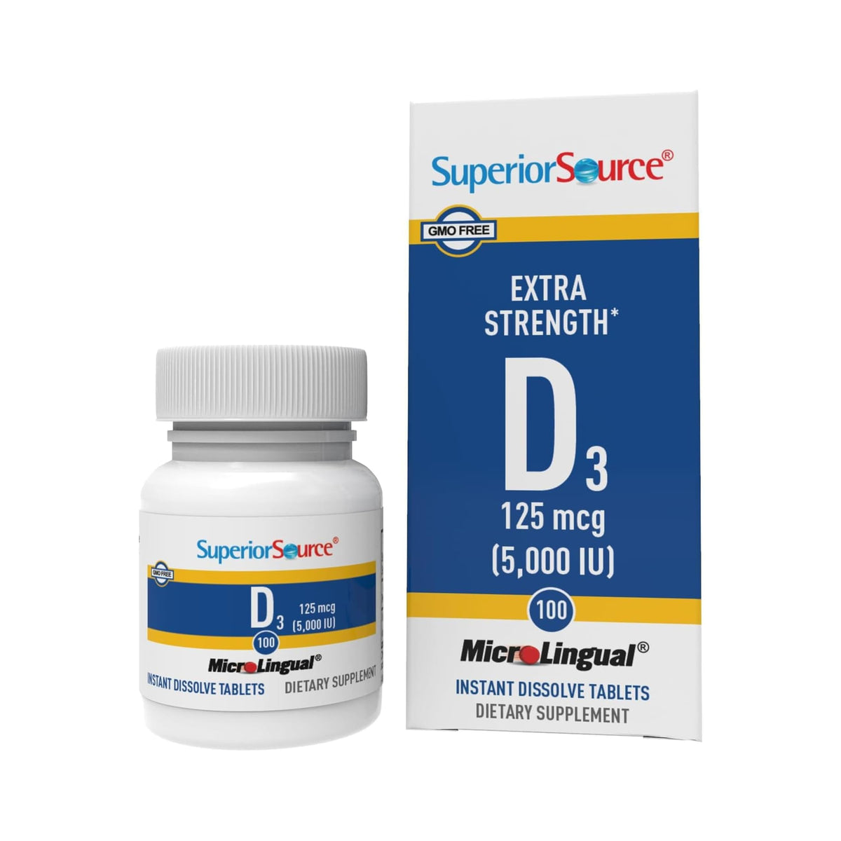 Superior Source Vitamina D3, tabletas sublinguales, apoyo inmune y huesos fuertes.