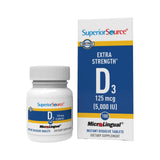 Superior Source Vitamina D3, tabletas sublinguales, apoyo inmune y huesos fuertes.