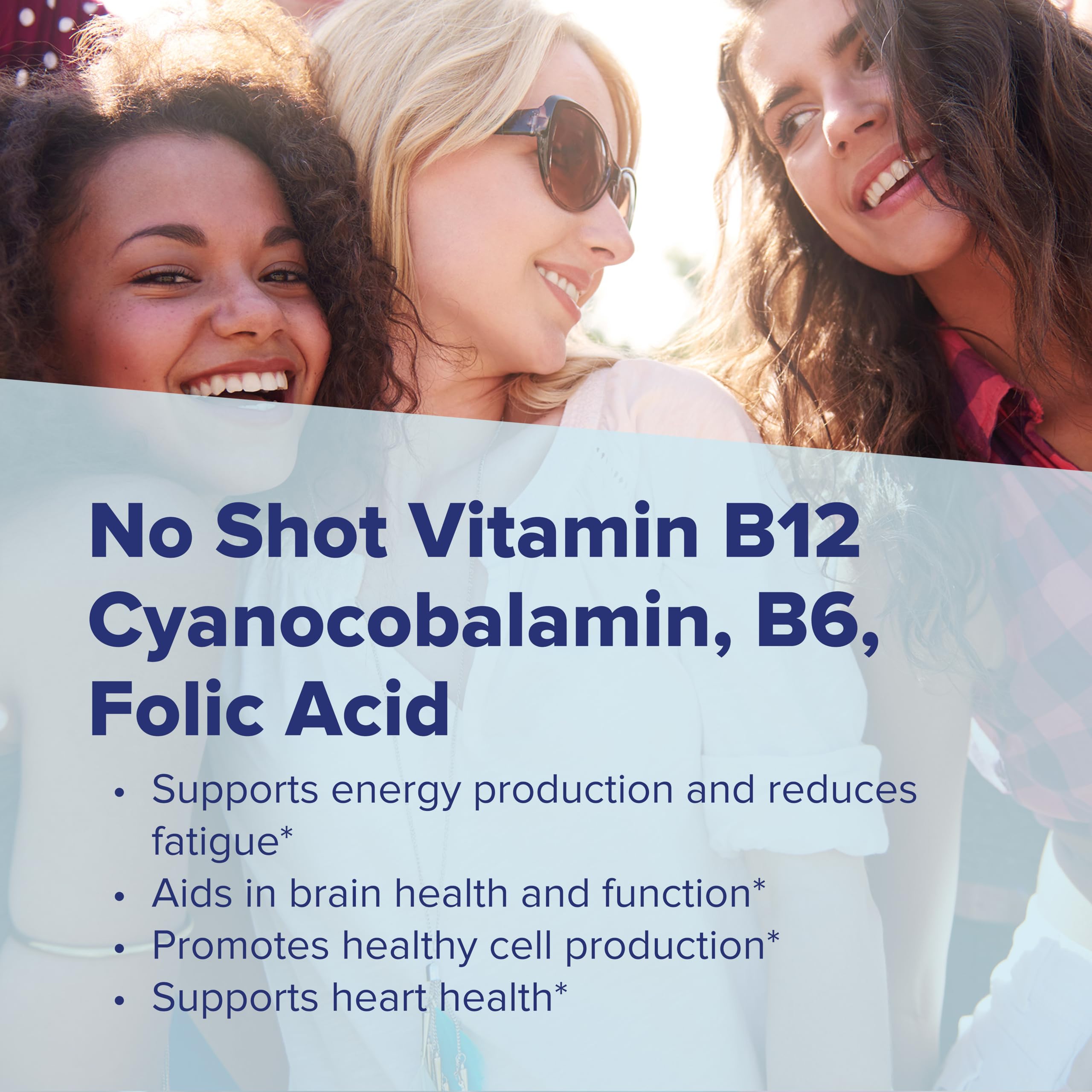 Etiqueta de nutrientes de Superior Source con B12, B6 y folato claros.