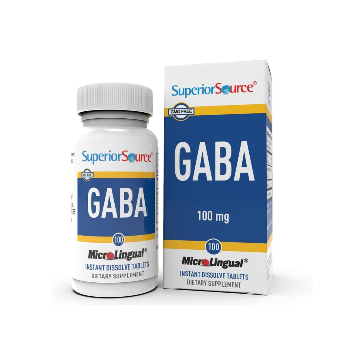 Superior Source GABA: tabletas sublinguales en botella, posibilidad de relajación suave.