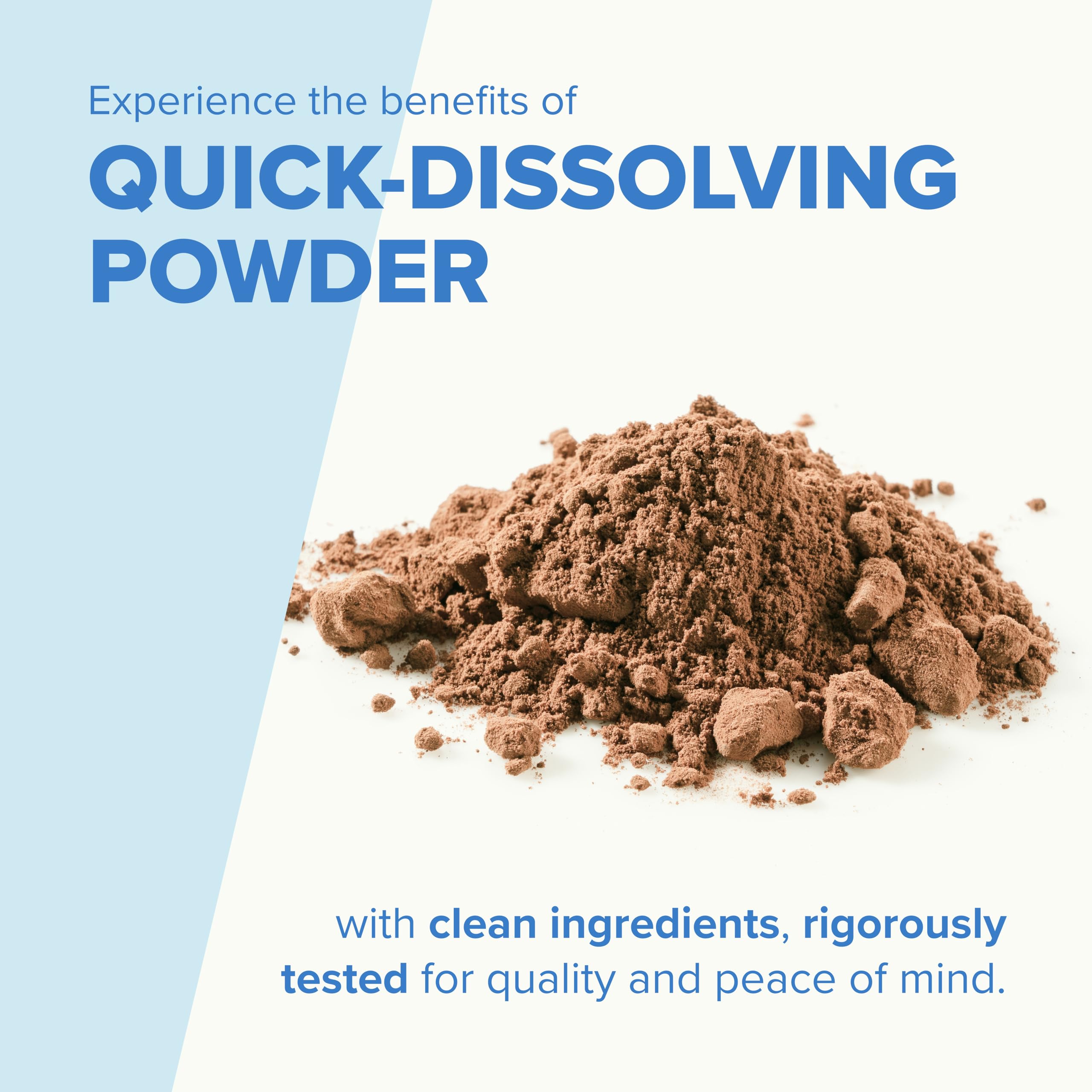 Polvo sabor chocolate de Superior Source Keto Collagen listo para mezclar.