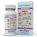 Superior Source tableta sublingual para niños en frasco, apoyo inmunitario diario.