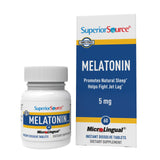 Superior Source Melatonina 5 mg, tabletas disolventes sublinguales para dormir más rápido.