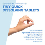 Tabletas disolubles en la boca para absorción rápida.