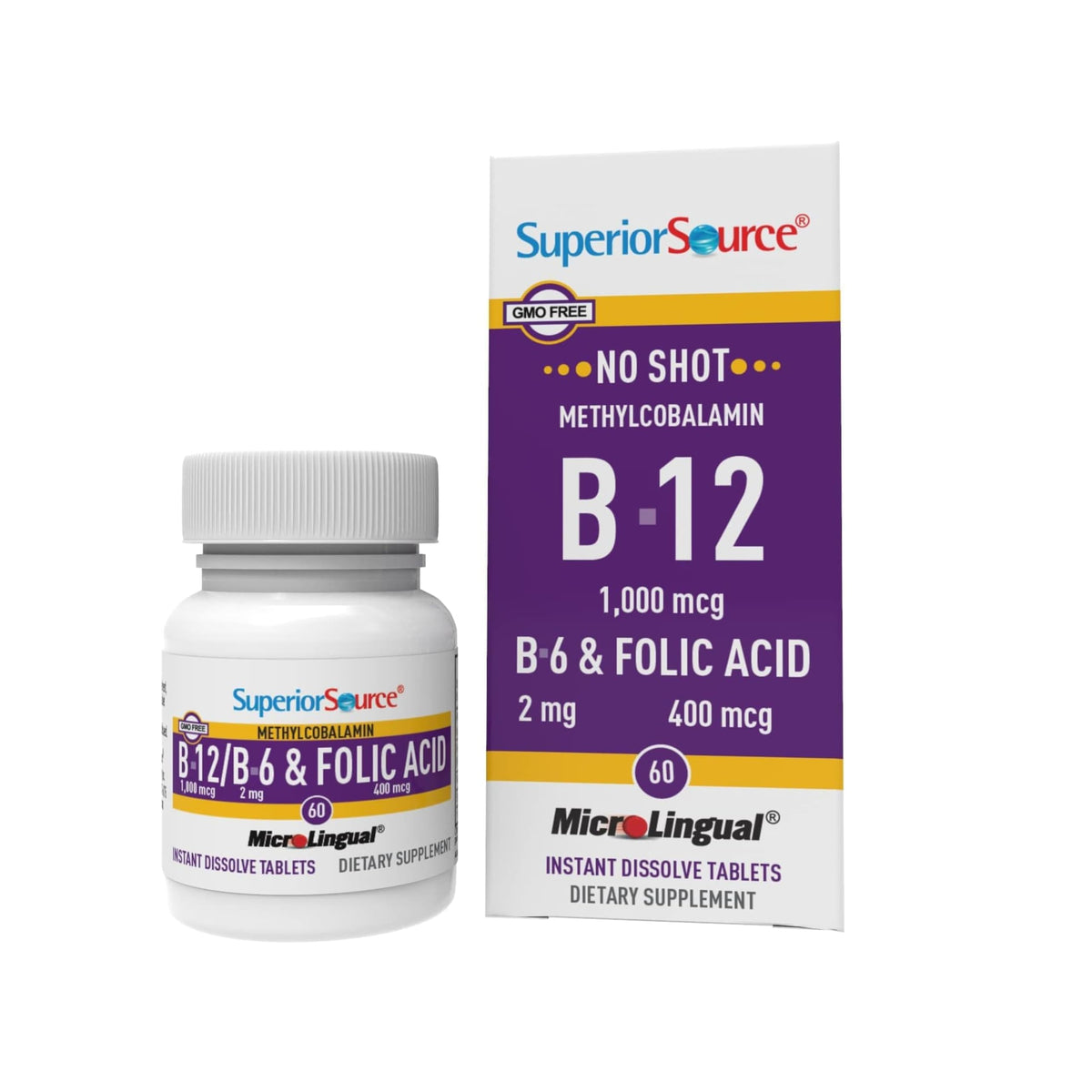 Superior Source metilcobalamina 1000 mcg, tableta sublingual para energía diaria.