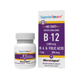 Superior Source No Shot B12, disolución rápida en la lengua para energía diaria