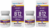 Superior Source B12 1000 mcg frente al envase para energía rápida