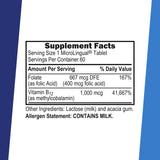 Superior Source No Shot Methylcobalamin B12, frasco de 60 tabletas para energía y soporte nervioso