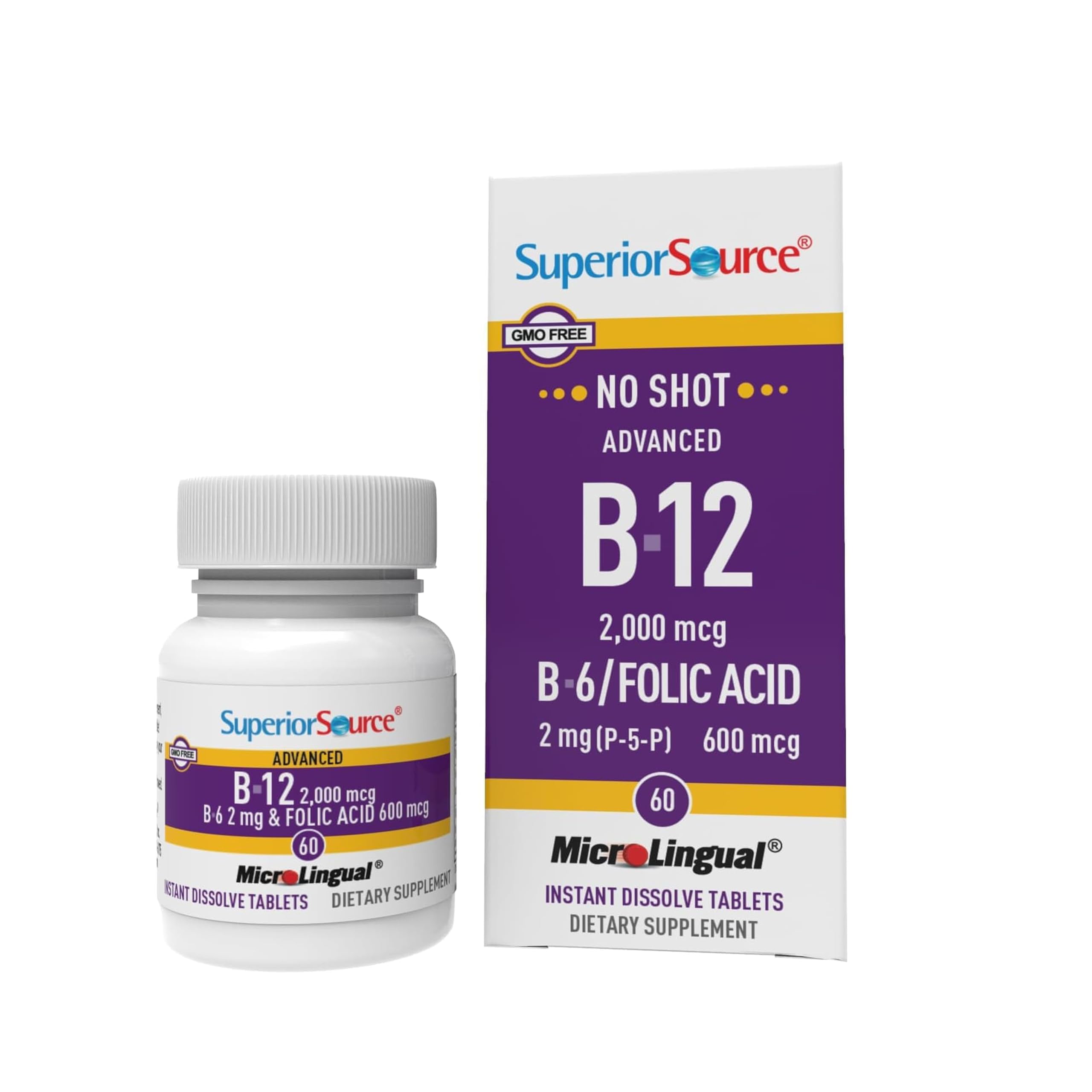 Superior Source NO SHOT tableta sublingual se disuelve para absorción rápida
