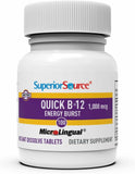 Pastillas microlinguales de Superior Source B12 1000 mcg disolviéndose en la lengua