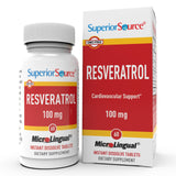 Tabletas sublinguales Superior Source Resveratrol 100 mg, disolución rápida.