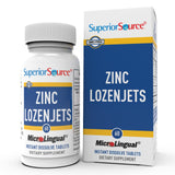 Superior Source Zinc Lozenjets, frente de la botella, soporte al sistema inmunológico.
